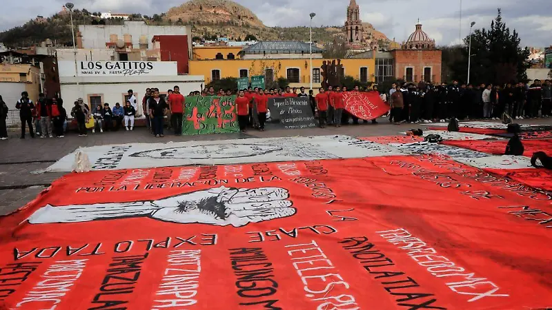 Protesta Normalistas de San Marcos, Loreto, Zacatecas